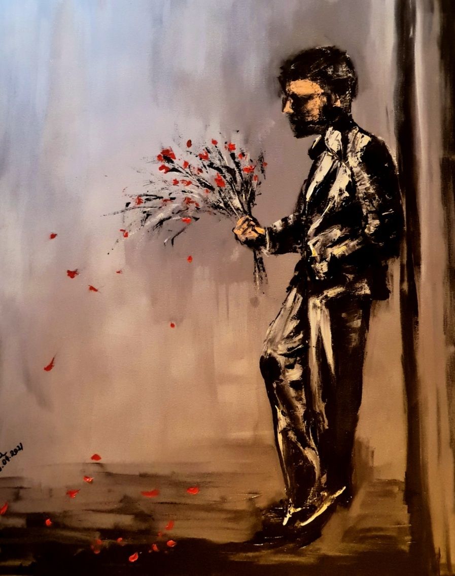 ArteDiAlina.com painting: I'll wait forever (omaggio Banksy)